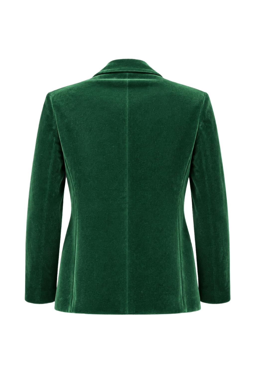 1990s Deep Green Velvet Blazer - Back View