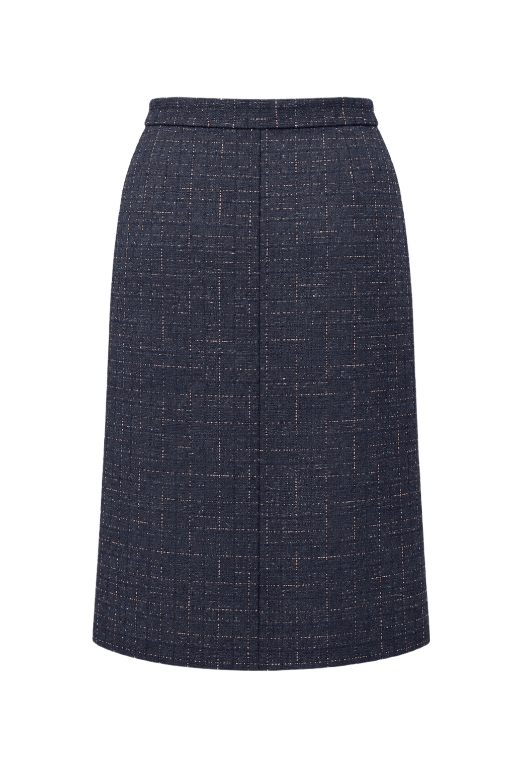 1940s Navy Blue Wool Knee-Length Skirt - Back View