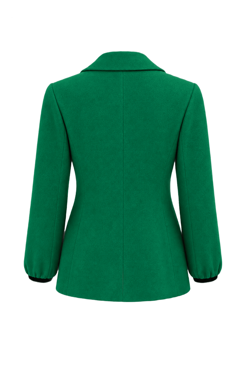 1970s Green Wool Blazer - Back View