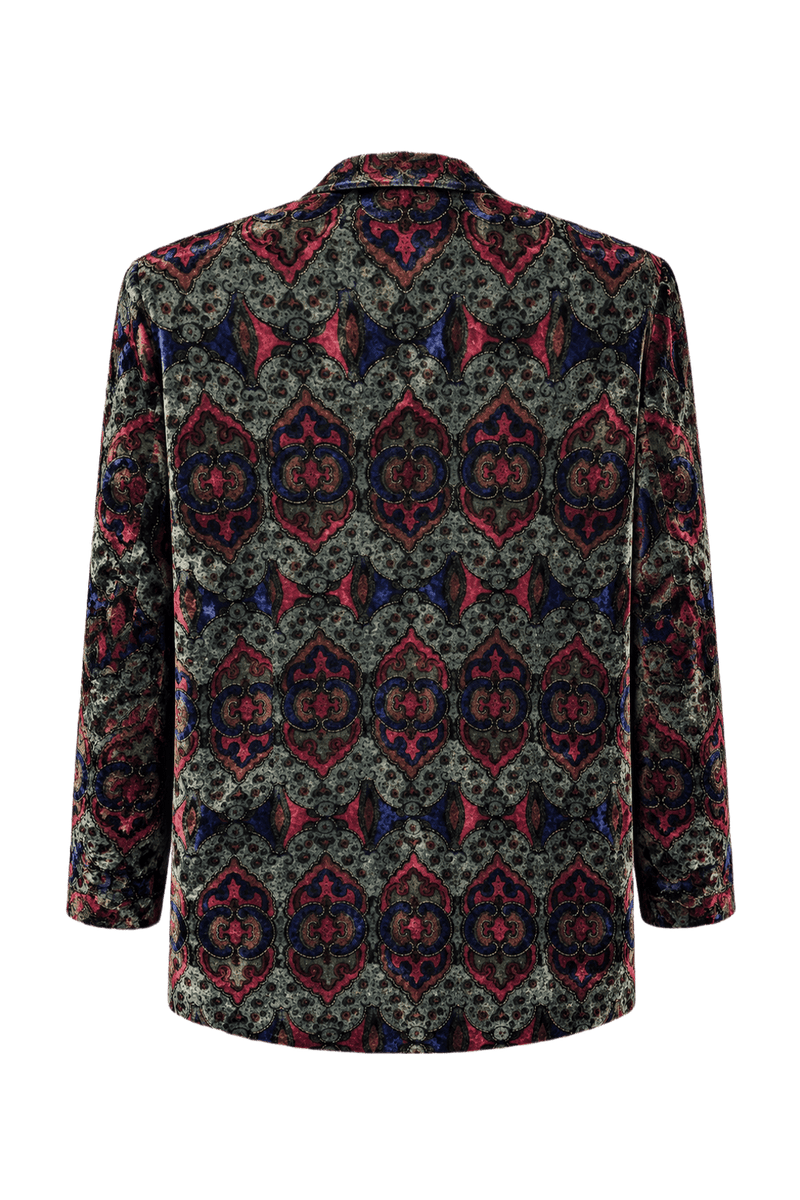 1990s Multicolor Velvet Jacket - Back View
