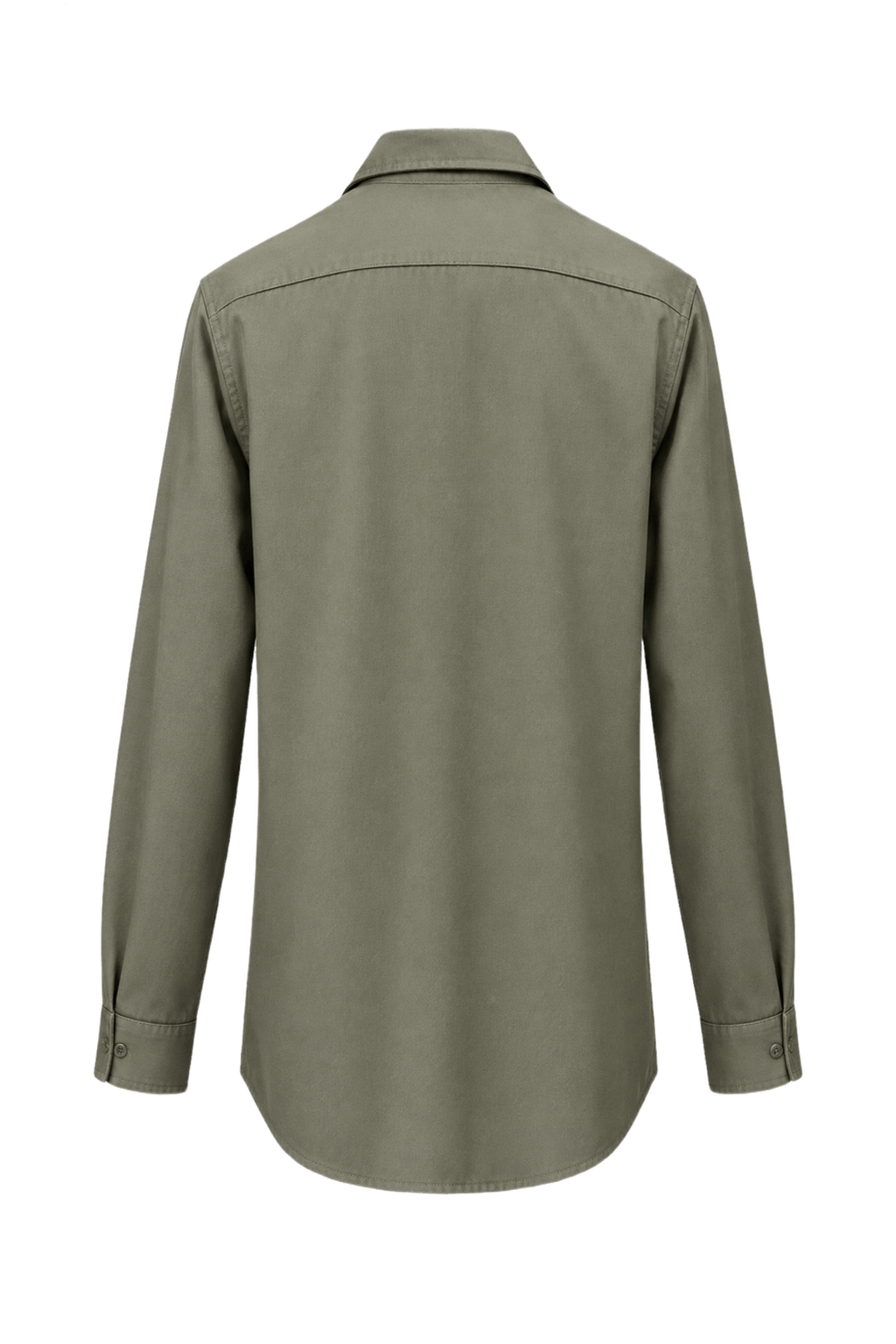 1970s Olive Green Cotton Shirt - Back View