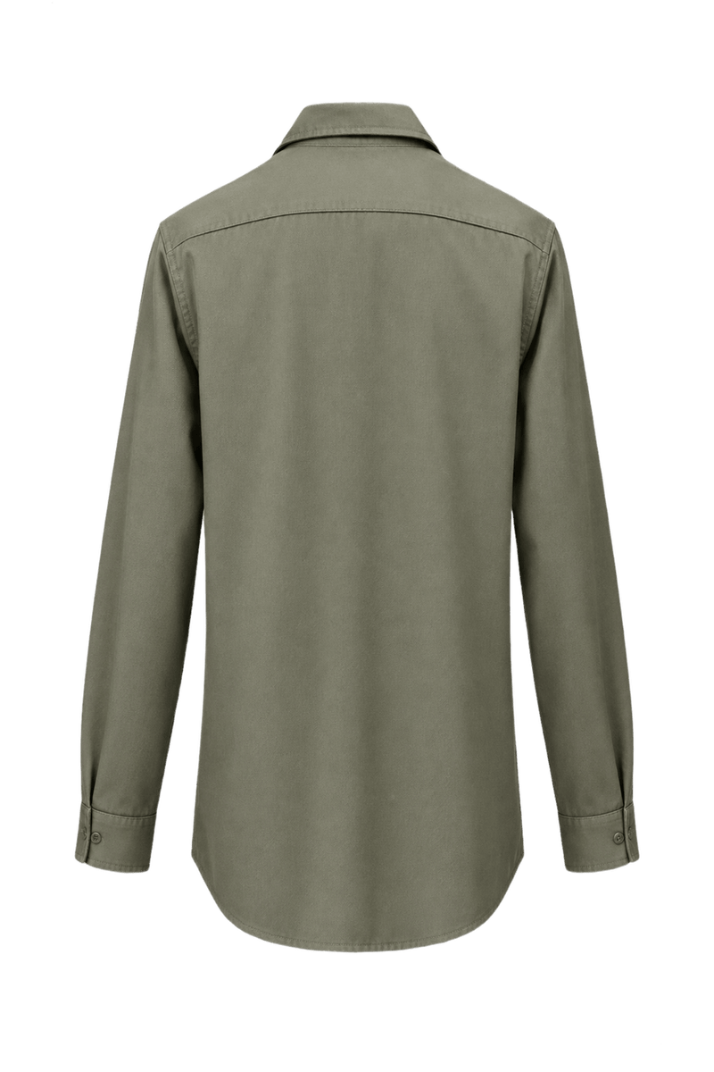 1970s Olive Green Cotton Shirt - Back View