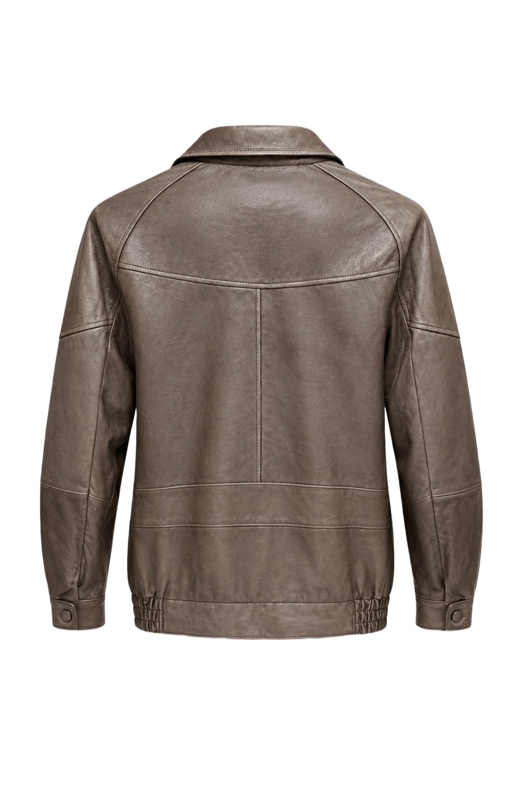 1980s Brown Leather Leather Jacket - Back View