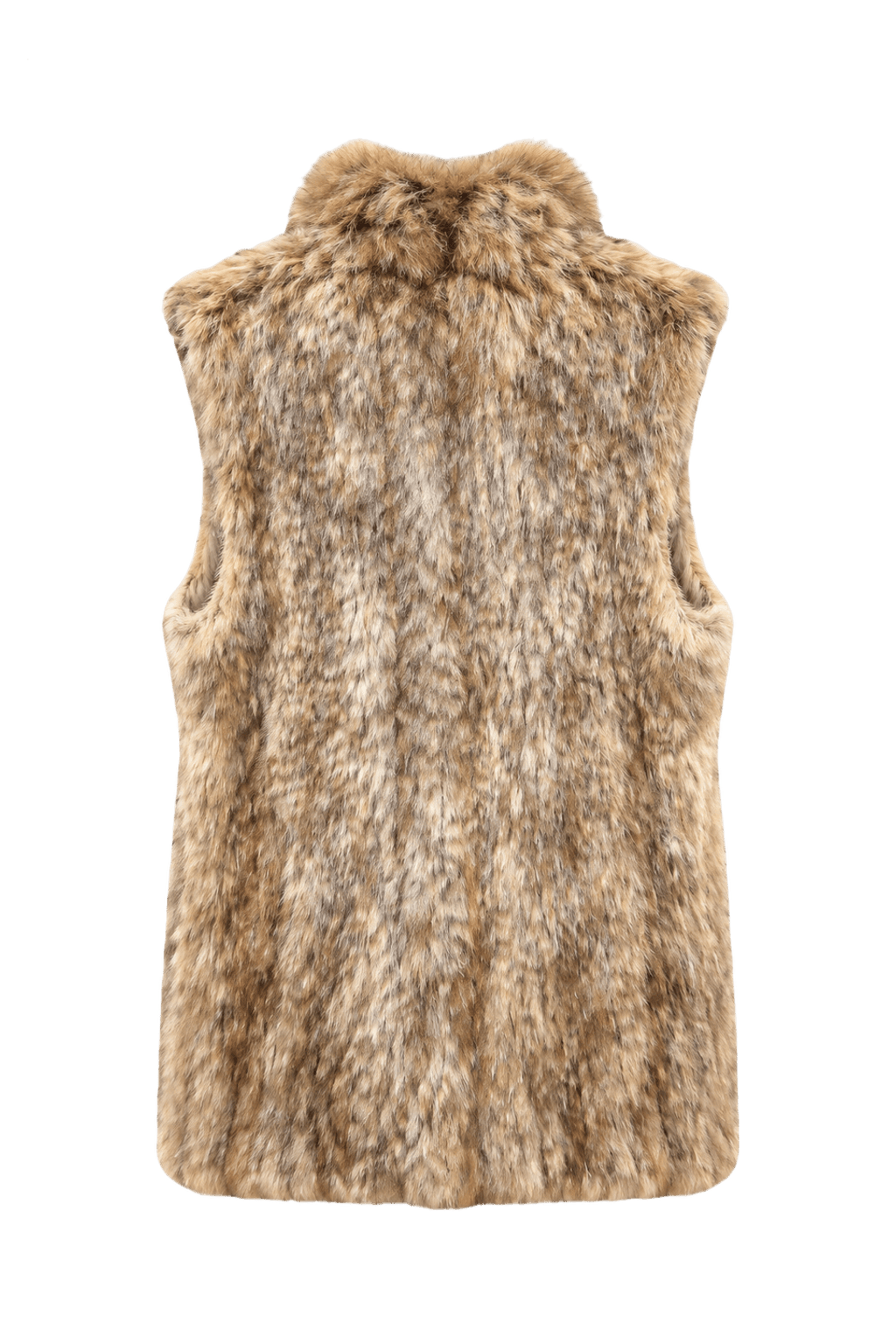 1970s Tan Fur Fur Vest - Back View