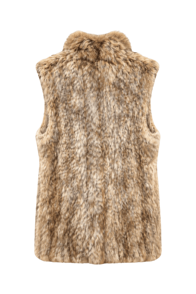 1970s Tan Fur Fur Vest - Back View