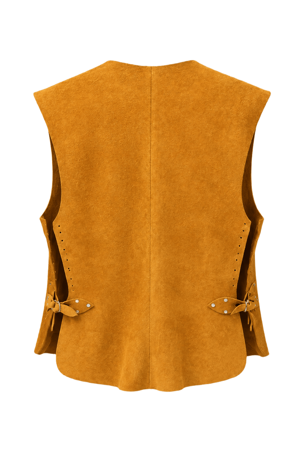 1970s Tan Suede Vest - Back View