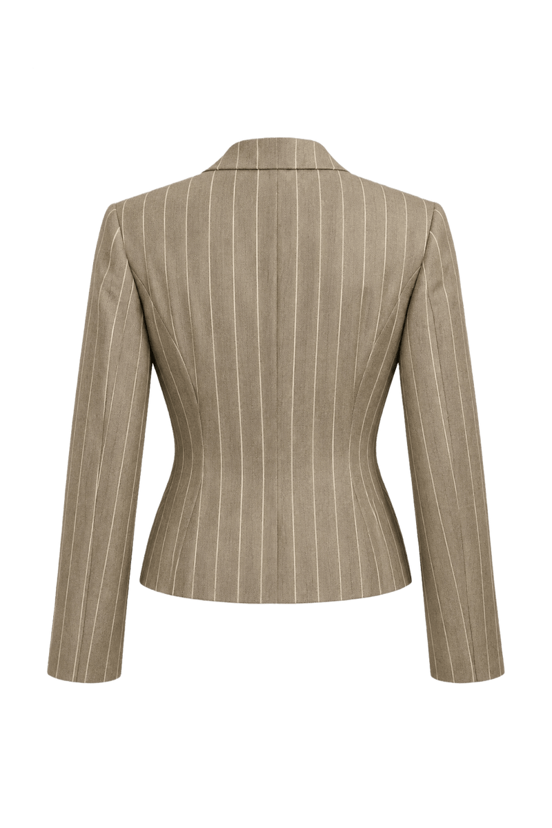 1990s Beige Wool Jacket - Back View