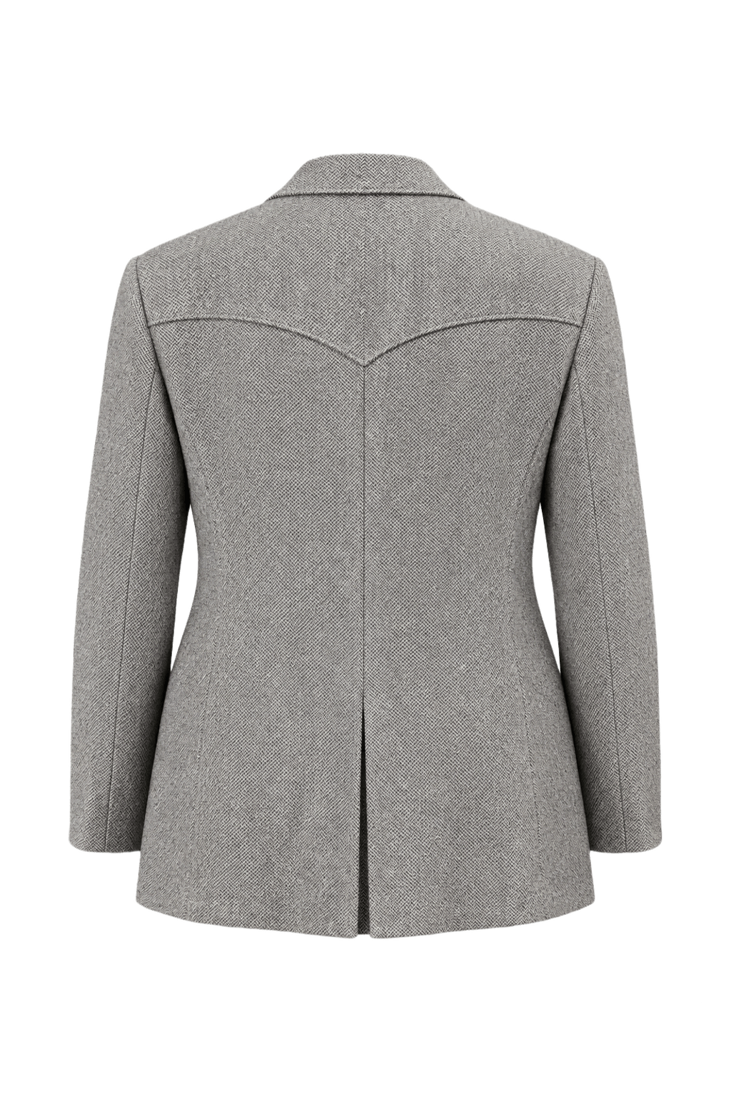 1970s Light Grey Wool Blend Blazer - Back View