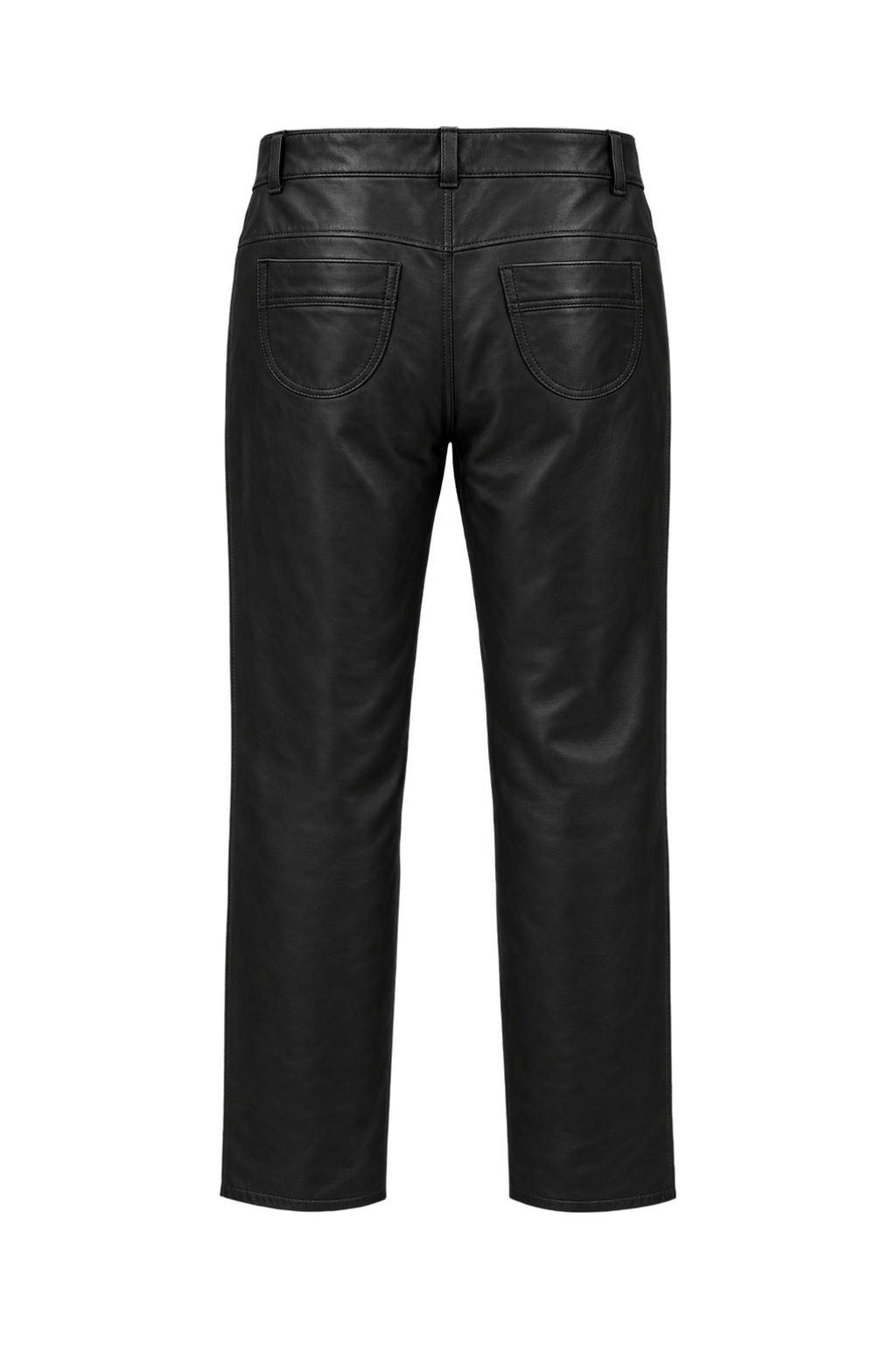 1990s Black Leather Pants - Back View