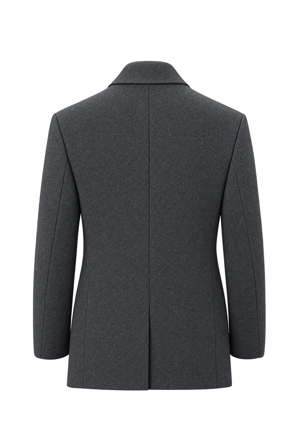 1990s Charcoal Grey Wool Blazer - Back View
