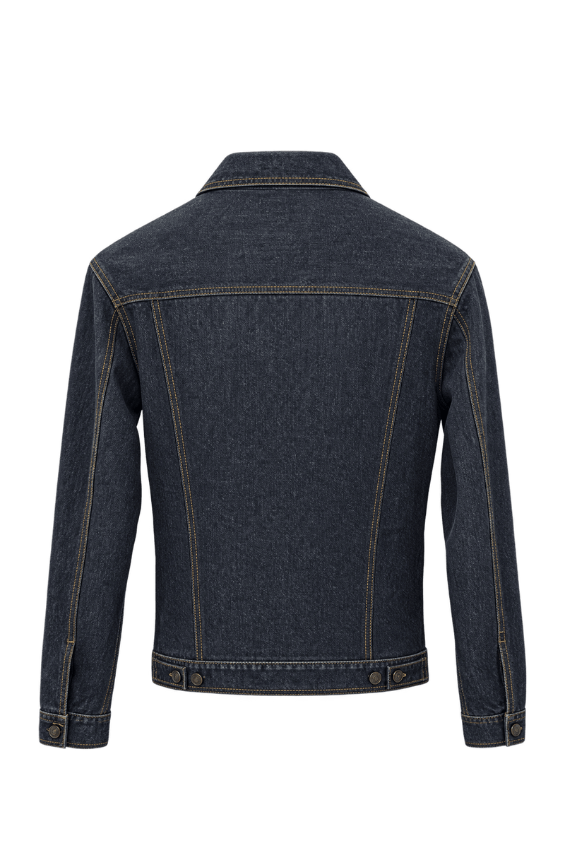 1970s Dark Indigo Denim Jacket - Back View