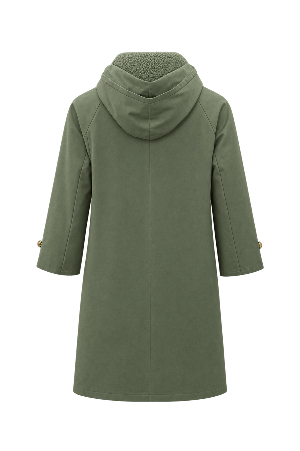 1980s Sage Green Cotton Coat - Back View