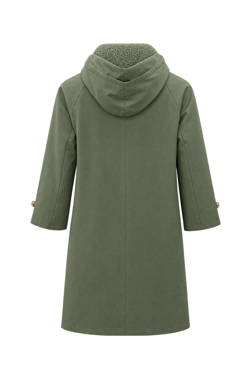1980s Sage Green Cotton Coat - Back View