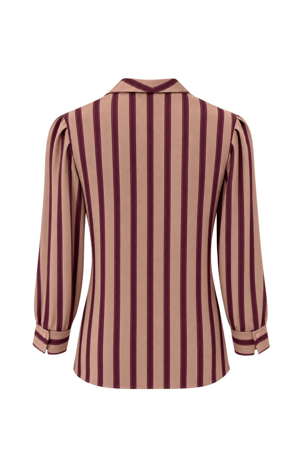 1970s Brown Silk Blouse - Back View