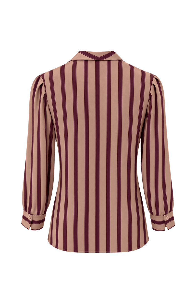 1970s Brown Silk Blouse - Back View