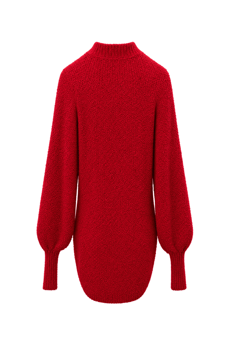1980s Red Wool Cardigan - Back View