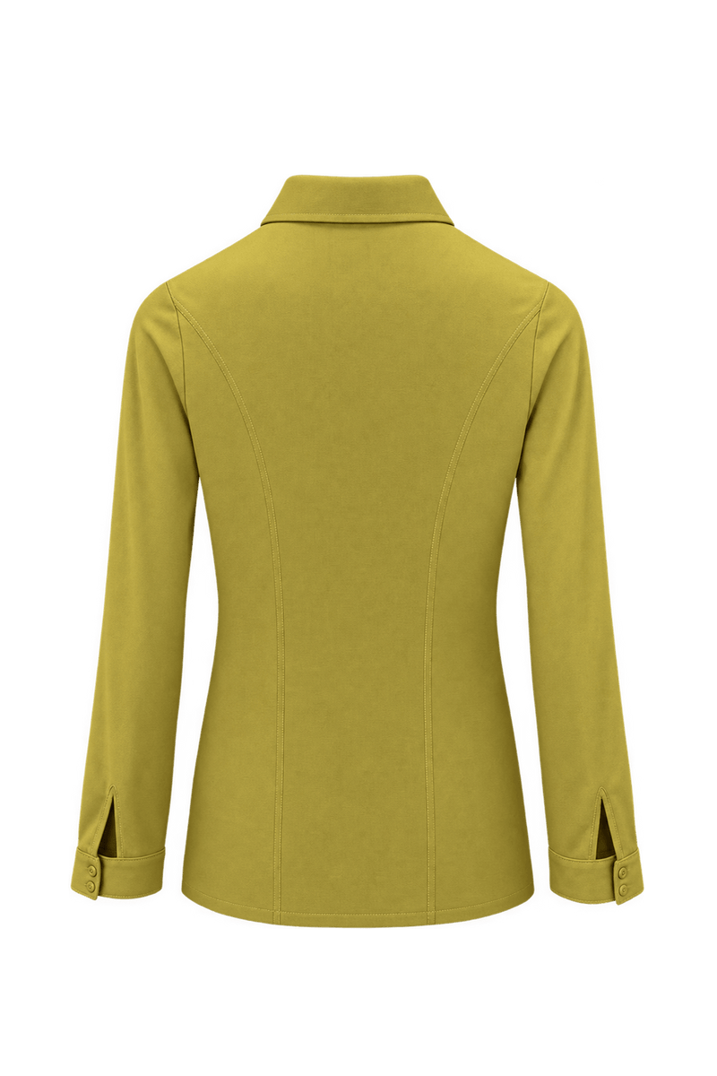 1970s Mustard Yellow Polyester Polo - Back View