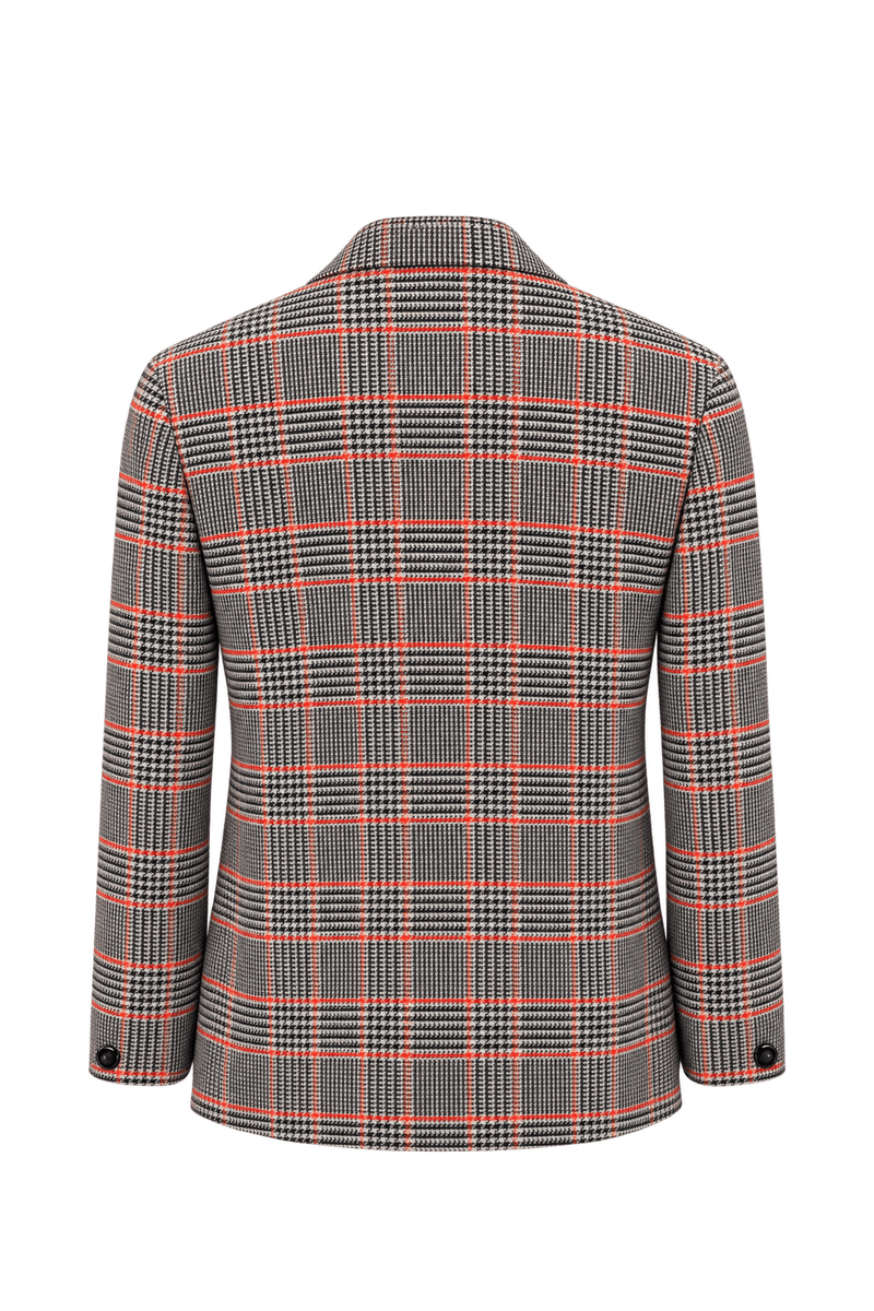 1980s Grey Wool Blazer - Back View