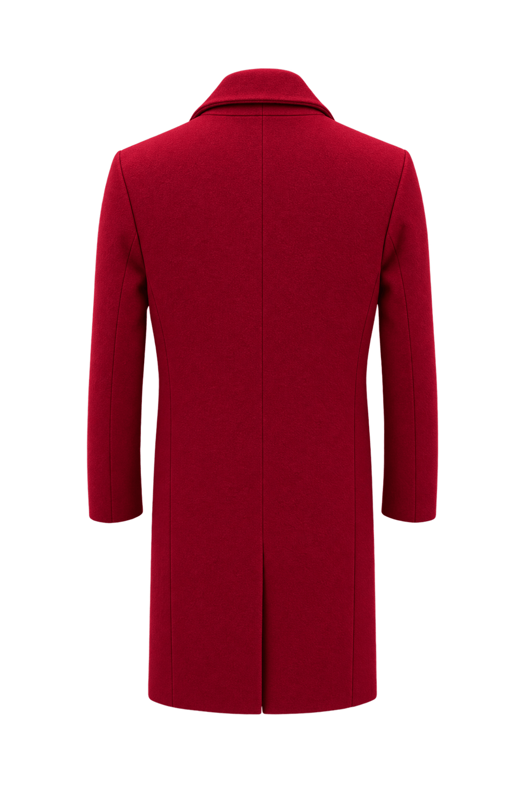 1980s Bright Red Wool Coat - Back View