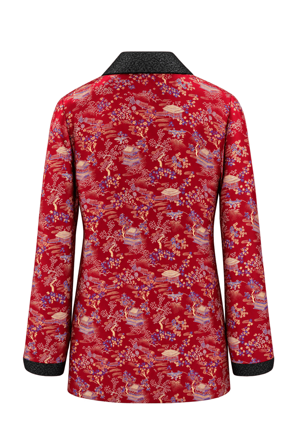 1980s Red Silk Jacket - Back View