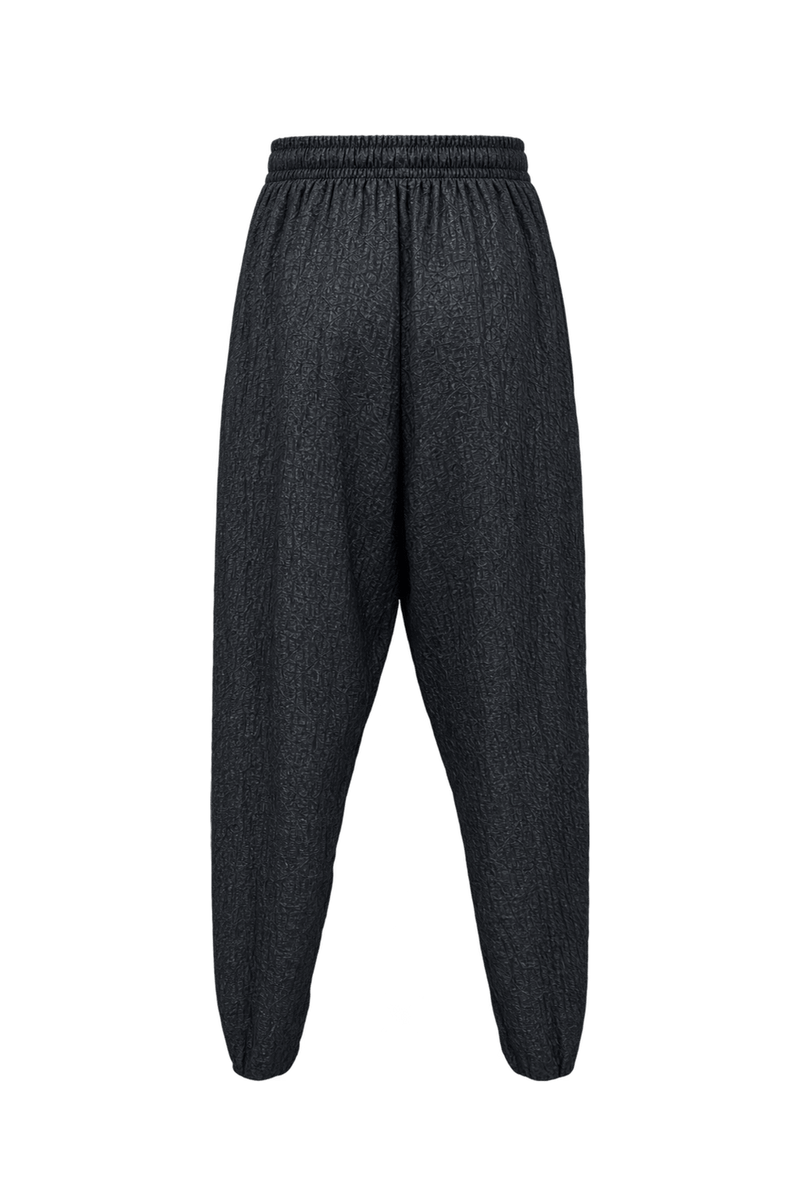 1980s Black Synthetic Blend Pants - Back View