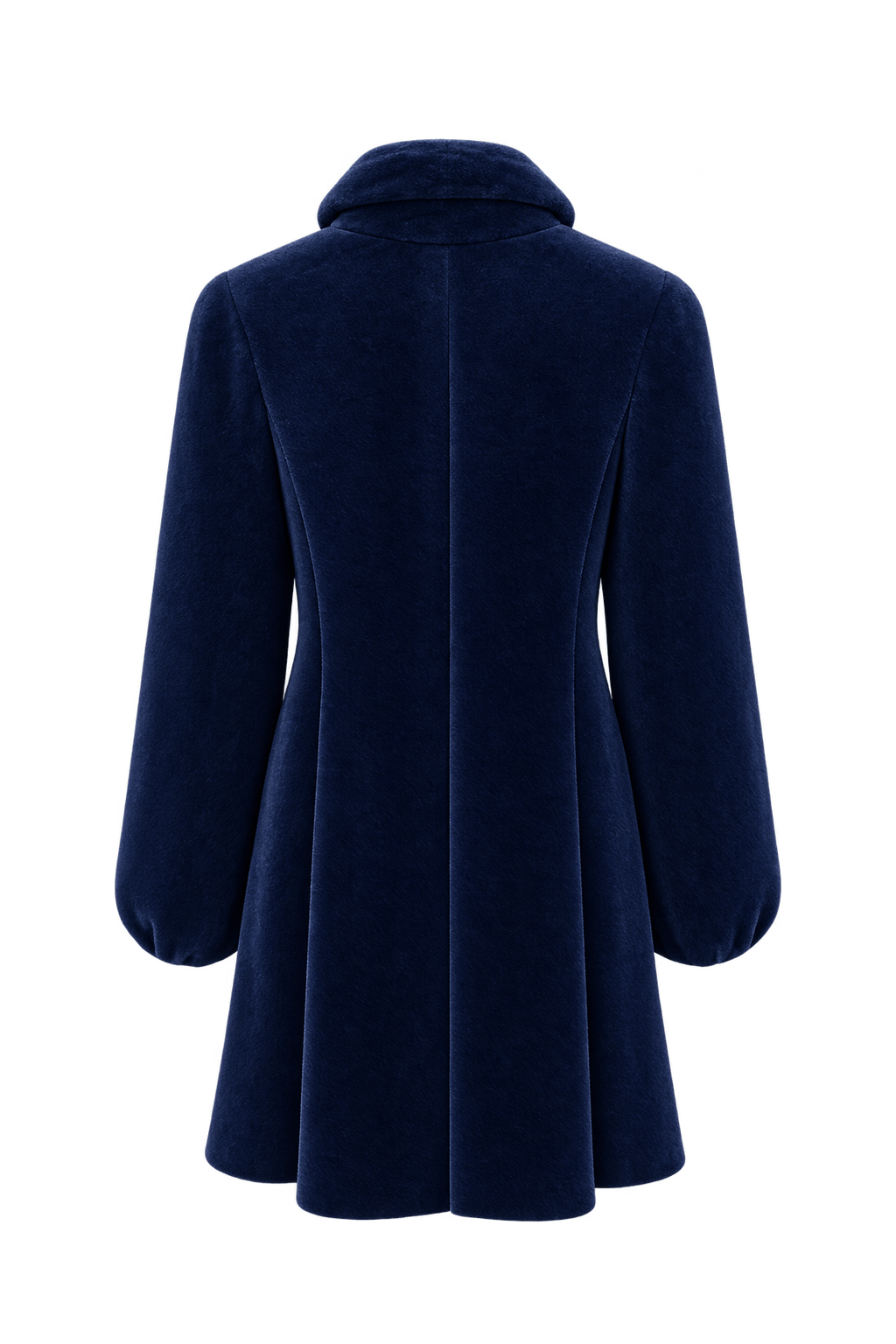 1990s Deep Blue Velvet Coat - Back View