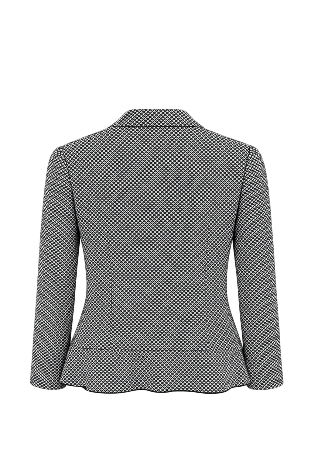 1980s Black and White Silk Jacket - Back View