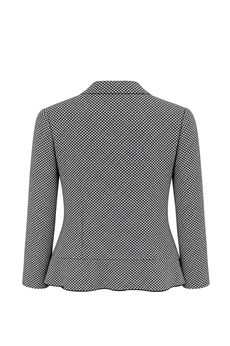 1980s Black and White Silk Jacket - Back View