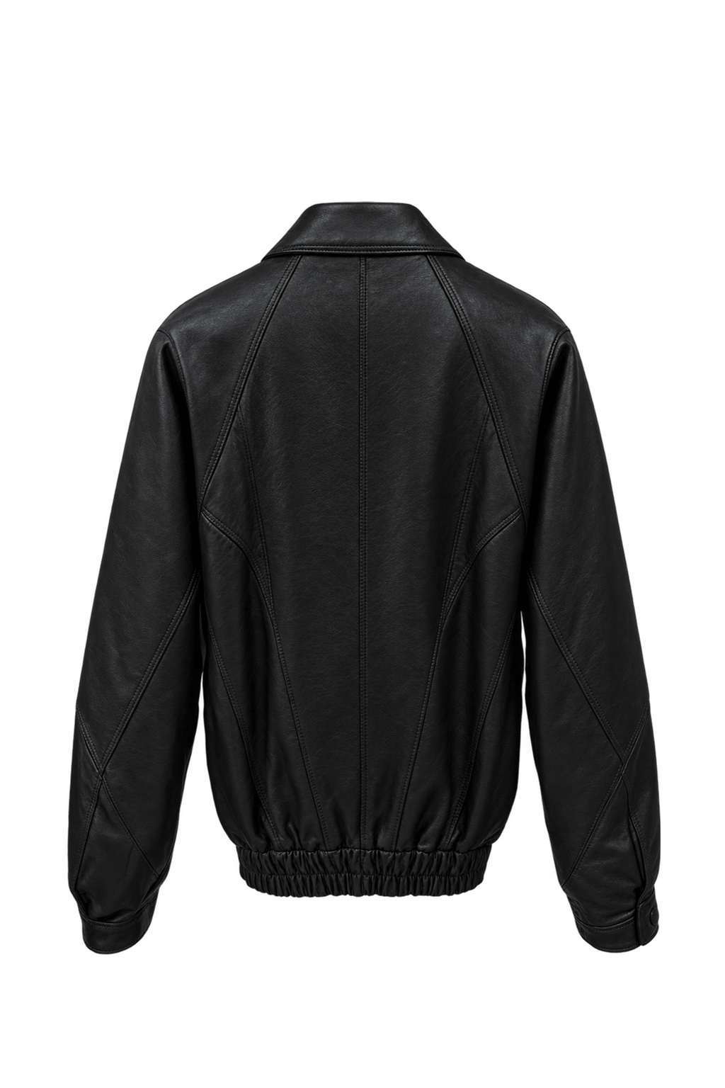 1980s Black Leather Leather Jacket - Back View