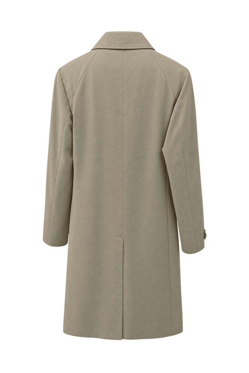 1990s Beige Cotton Blend Trench Coat - Back View