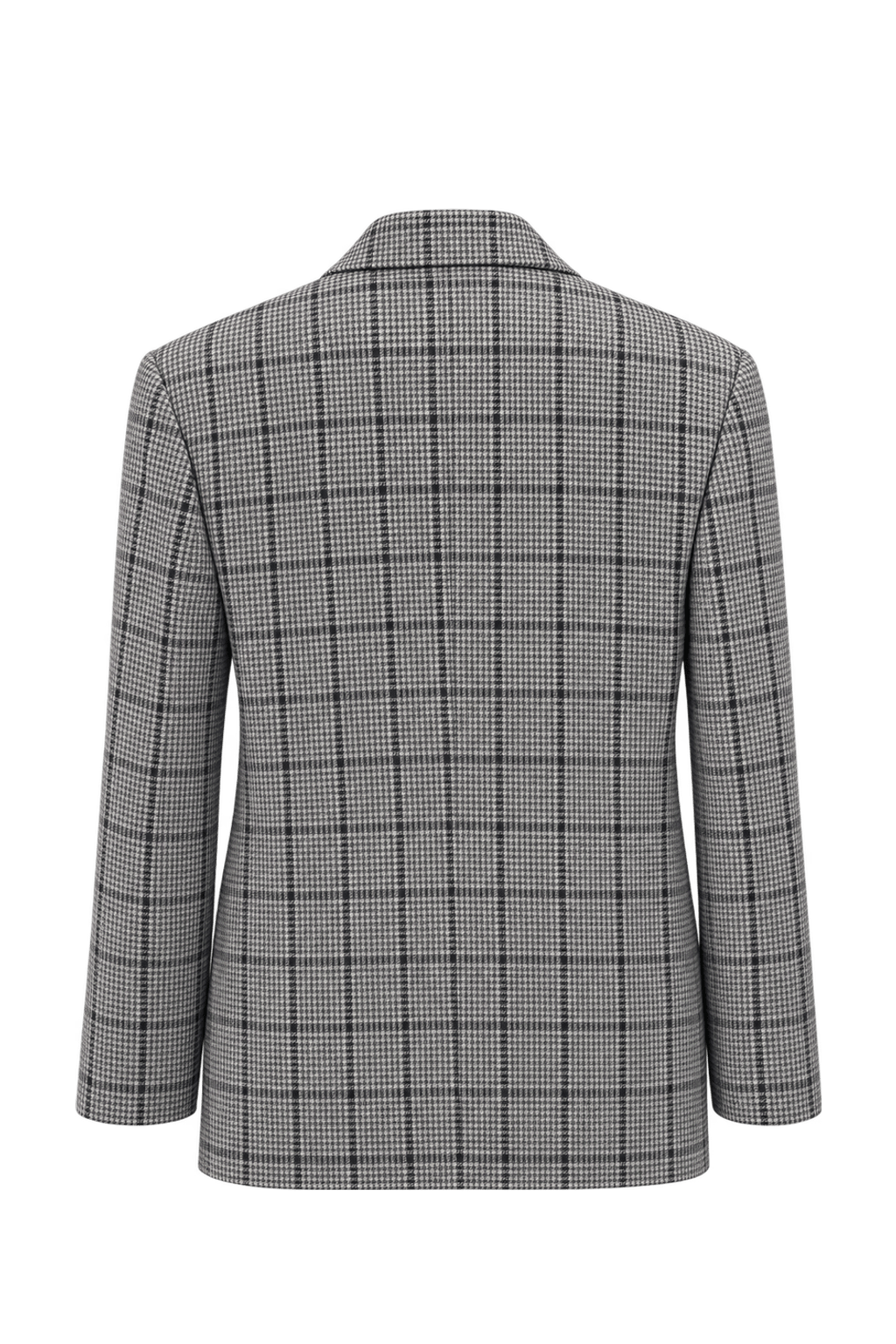 1980s Black and White Wool Blend Blazer - Back View