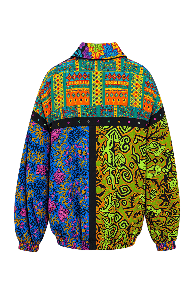 1990s Multicolor Cotton Blend Jacket - Back View