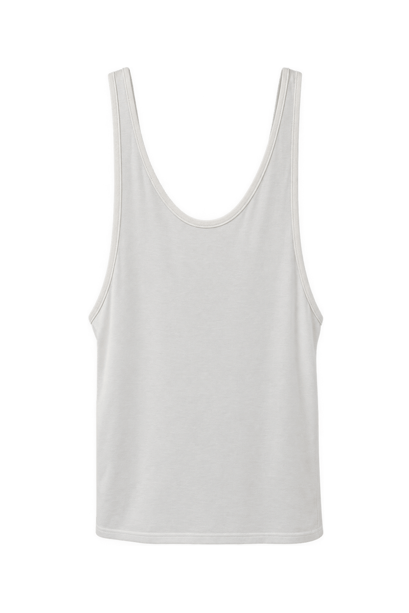 1990s White Cotton Tank Top - Back View
