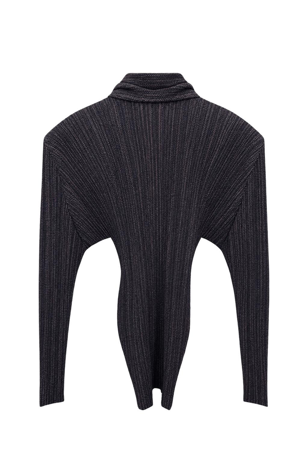 1990s Dark Metallic Wool Blend Cardigan - Back View