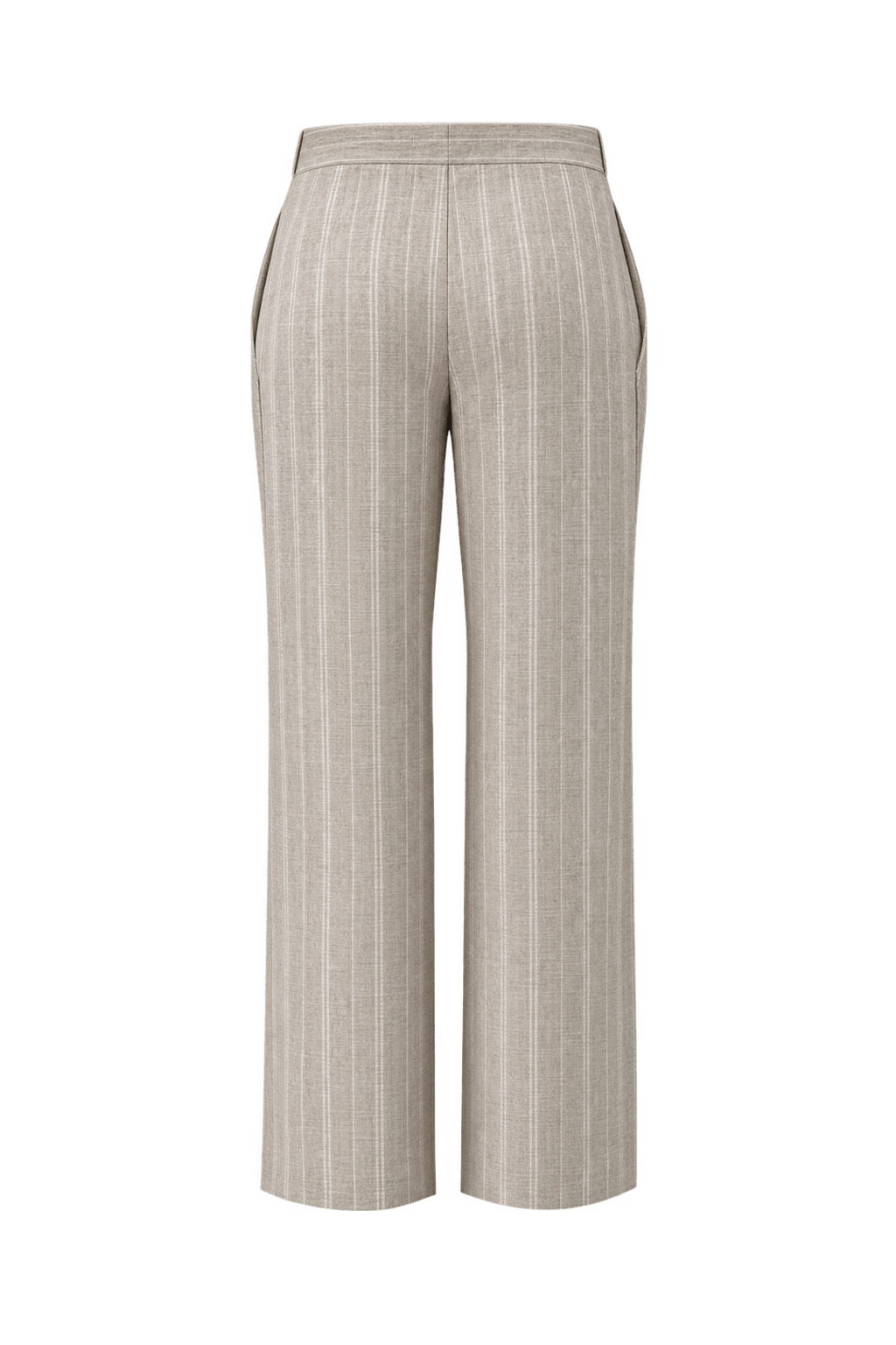 1970s Beige Wool Blend Trousers - Back View
