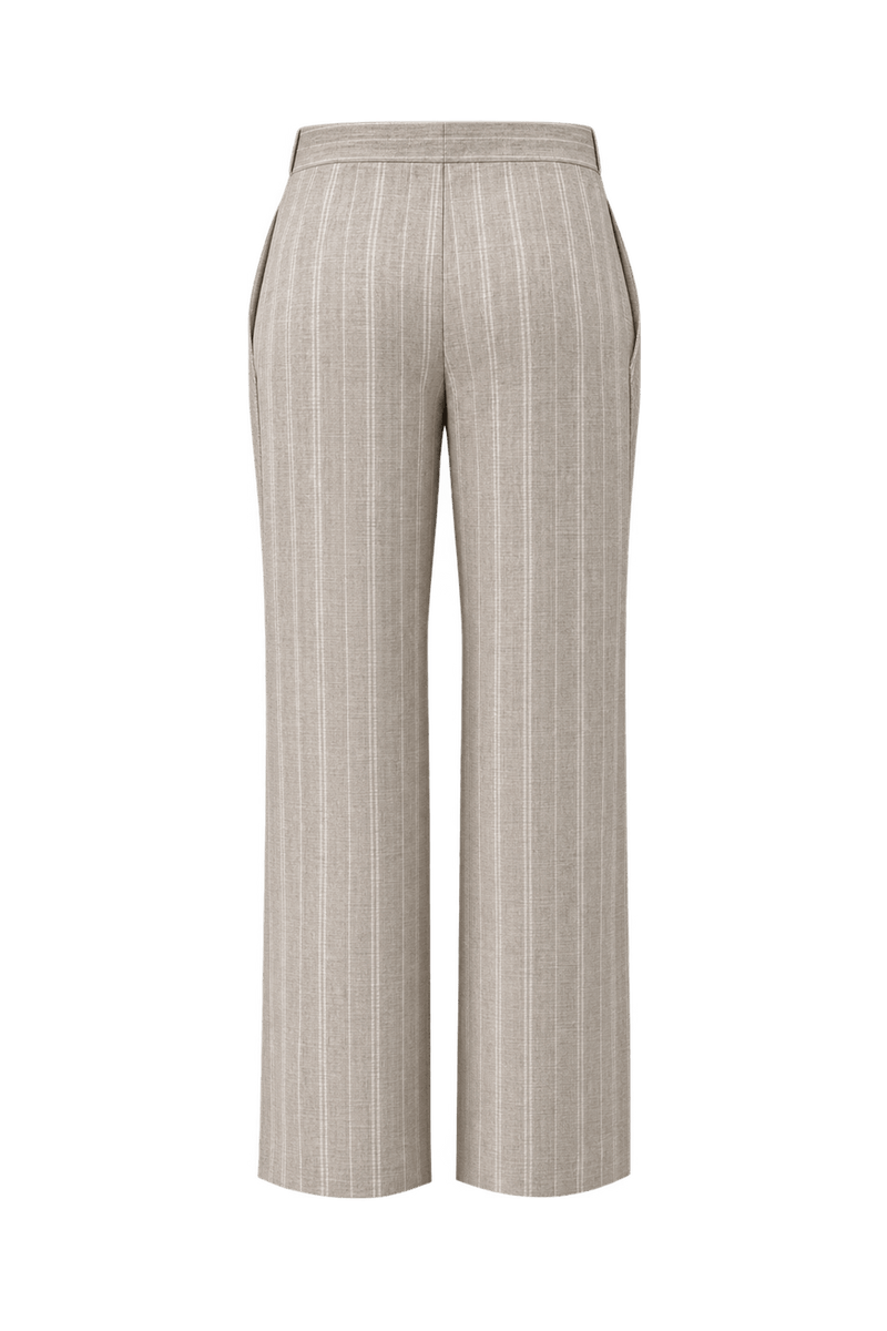 1970s Beige Wool Blend Trousers - Back View