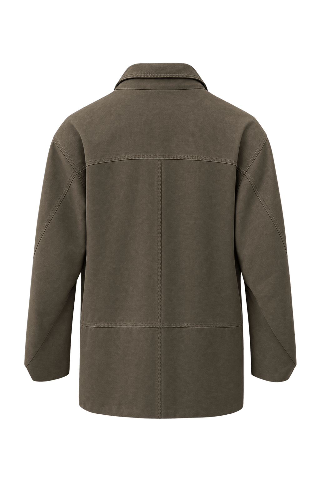 1990s Olive Green Synthetic Blend Jacket - Back View