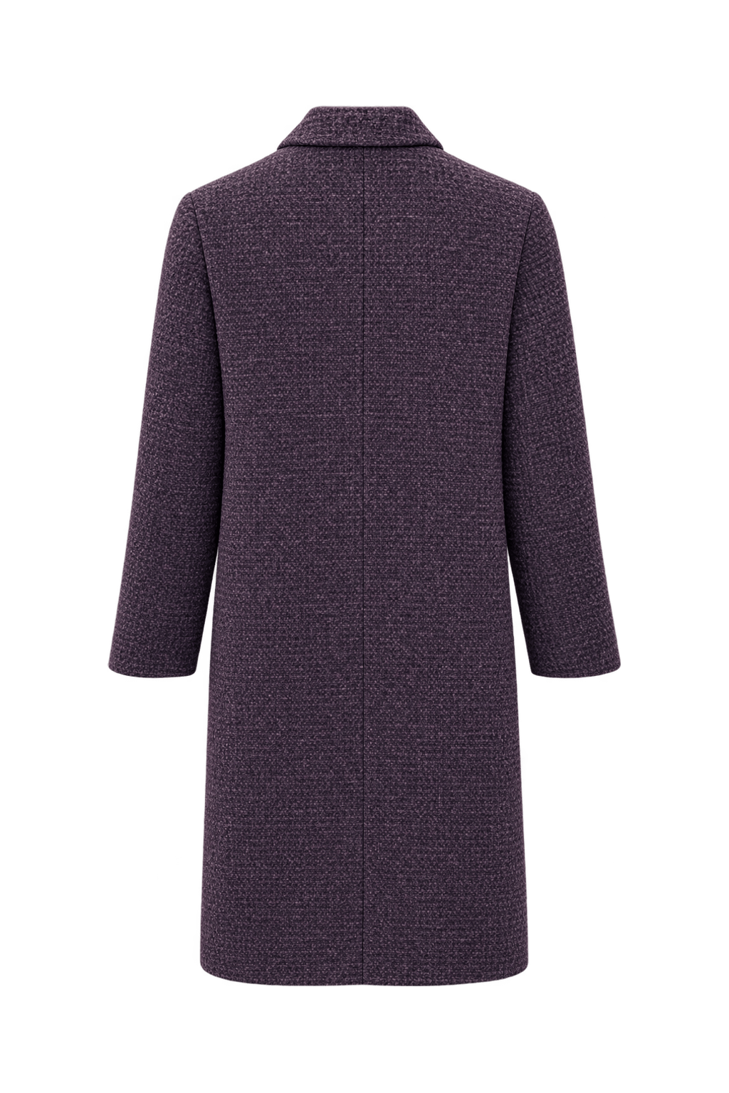 1960s Dark Plum Wool Blend Coat - Back View