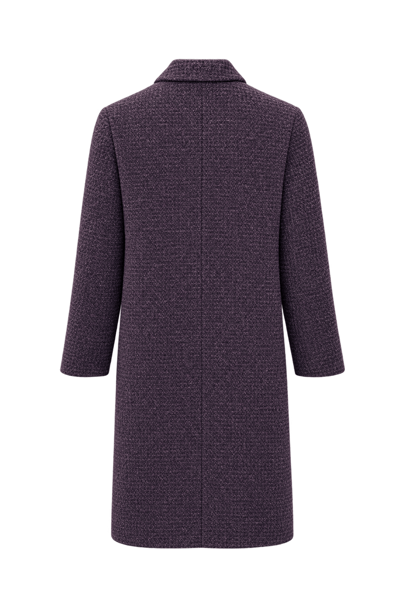 1960s Dark Plum Wool Blend Coat - Back View