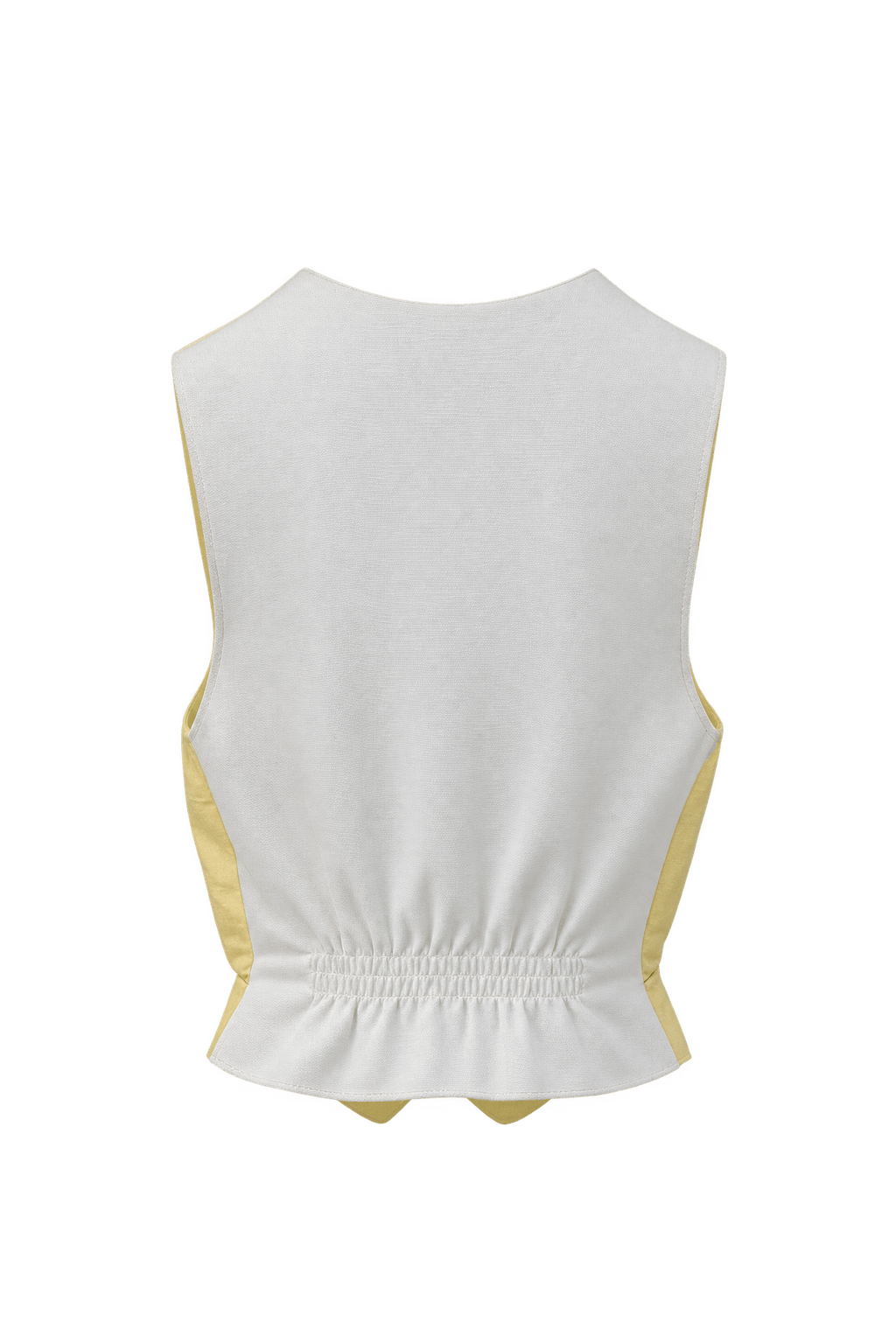 1970s Yellow Polyester Vest - Back View