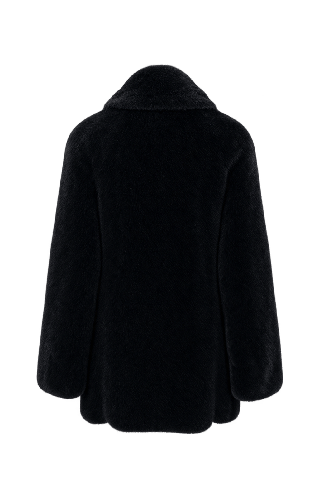 1990s Black Fur Coat - Back View
