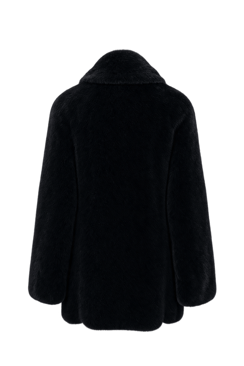 1990s Black Fur Coat - Back View