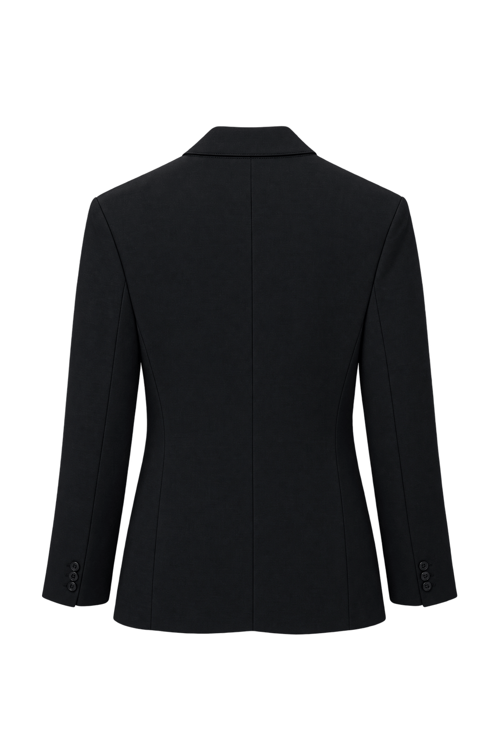 1990s Black Wool Blend Blazer - Back View