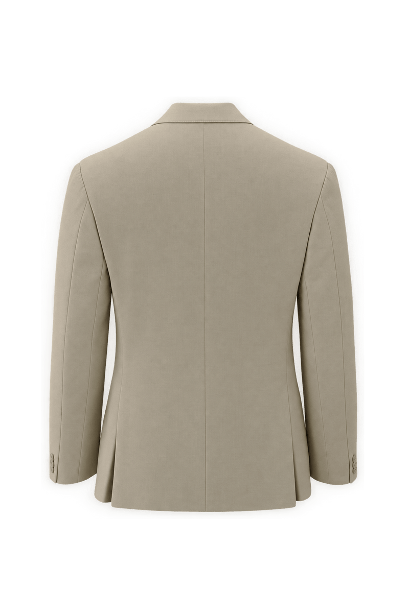 1980s Beige Wool Blend Blazer - Back View