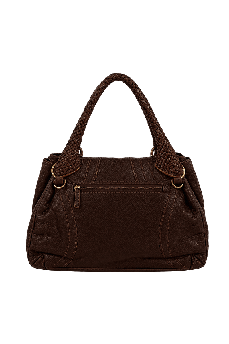 1990s Brown Leather Bag - Back View