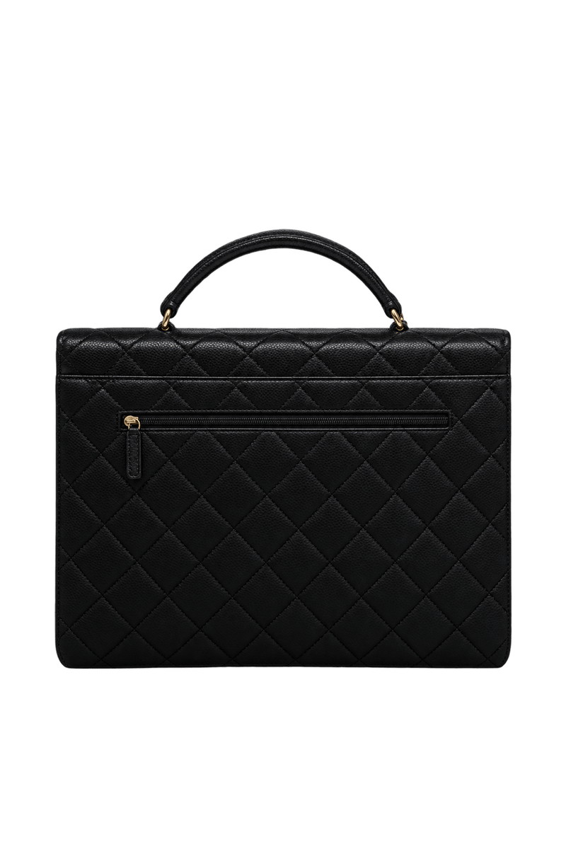 1990s Black Leather Bag - Back View