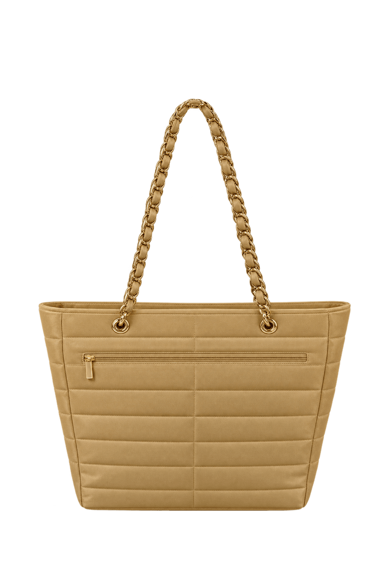 1990s Beige Leather Bag - Back View