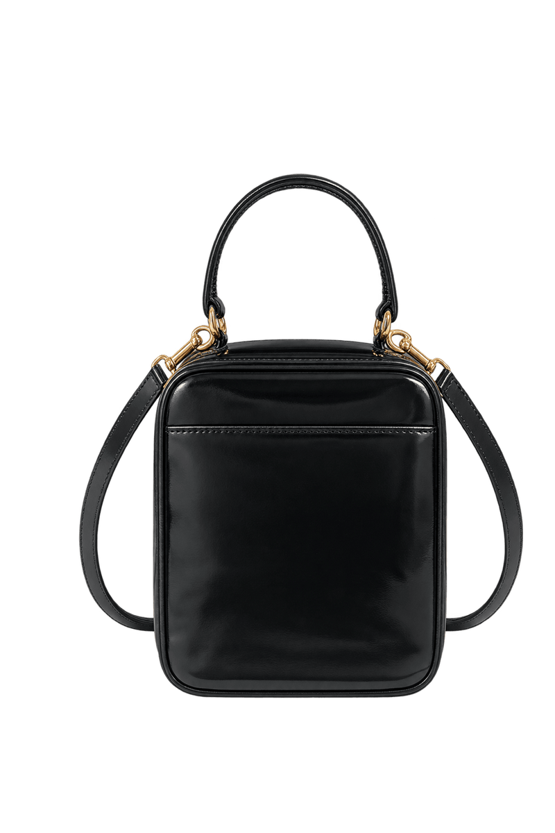 1990s Black Leather Bag - Back View