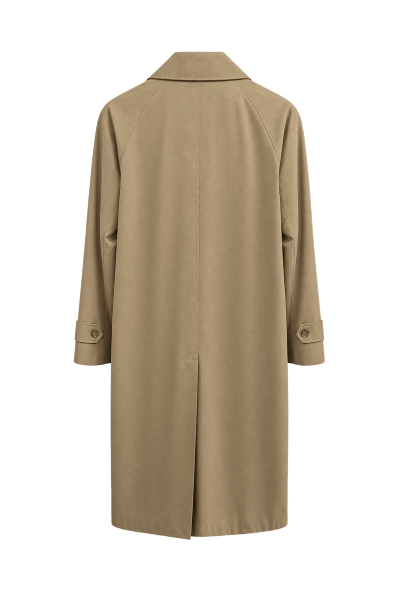 1990s Beige Cotton Trench Coat - Back View