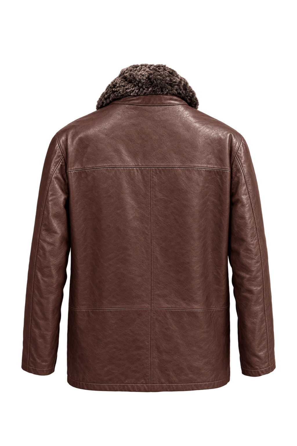 1970s Dark Brown Leather Jacket - Back View